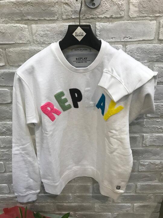 楽天市場】『REPLAY』白トレーナー『カラフルロゴトレーナー 