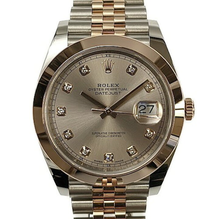 楽天市場 22年2月国内正規保証書 未使用 ロレックス Rolex デイトジャスト41 g ランダム番 Ss Pg ステンレス ピンクゴールド サンダスト 10pダイヤ 自動巻き オートマ 時計 腕時計 メンズ ブランドショップルフレ楽天市場店