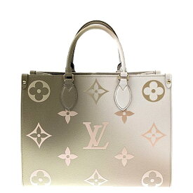 Louis Vuitton　LV　ルイヴィトン　オンザゴーMM　M20510　ICチップ反応有　モノグラム・キャンバス　サンセットカーキ　レザー　バッグ　トートバッグ