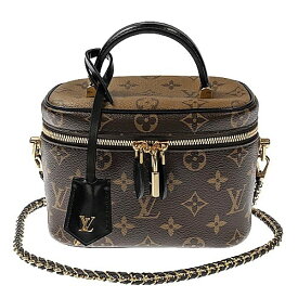 【ポイント5倍】11/10限定！ Louis Vuitton LV ルイヴィトン ヴァニティNV PM M45165 モノグラム・リバース レザー ブラウン ブラック バッグ 2WAY レディー￥