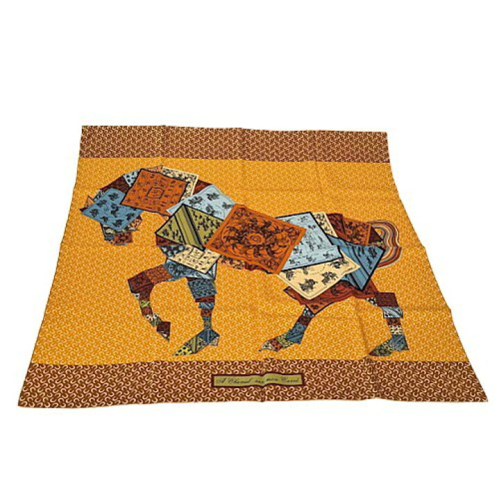 楽天市場】HERMES エルメス カレ90 A Cheval sur mon Carre カレの馬に 