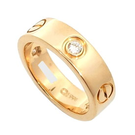 Cartier　カルティエ　ラブ ハーフダイヤ　750YG　K18YG　イエローゴールド　3Pダイヤモンド　アクセサリー　ジュエリー　JW　宝飾品　レディース　リング　指輪　51号　11号　BJ　ブランドジュエリー　付属品　箱