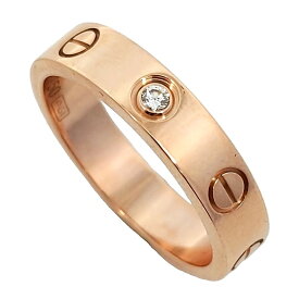 Cartier　カルティエ　ミニラブ　750PG　K18PG　ピンクゴールド　1Pダイヤモンド　アクセサリー　ジュエリー　JW　宝飾品　レディース　BJ　ブランドジュエリー　リング　指輪　50号　10号　付属品　保証書　箱