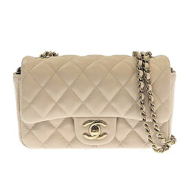 【ポイント5倍】11/10限定！ CHANEL シャネル ミニフラップバッグ チェーンショルダー AS5219Y04059 ランダムシリアル ラムスキン ベージュ ゴールド金具 バッグ ショルダーバッグ レディース