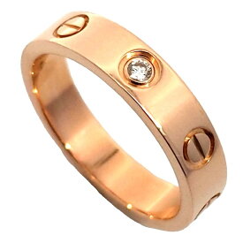 Cartier カルティエ ラブ スモール 750PG K18PG ピンクゴールド 1Pダイヤモンド アクセサリー ジュエリー JW 宝飾品 レディース BJ ブランドジュエリー リング 指輪 付属品 箱 保証書 50号 10号