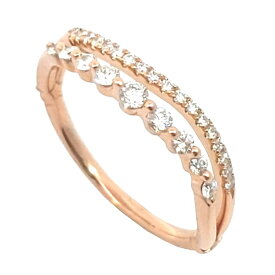 【ポイント5倍】12/15〜16限定！ STAR JEWELRY スタージュエリー ダイヤモンドダブルラインリング K18PG ピンクゴールド ダイヤモンド 0.21ct アクセサリー ジュエリー JW 宝飾品 レディース BJ ブランドジュエリー 指輪 10号