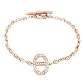 【ポイント5倍】11/10限定！ HERMES エルメス シェーヌダンクル コントゥール H122404B 750PG K18PG ピンクゴールド ダイヤモンド 0.16ct アクセサリー ジュエリー JW 宝飾品 レディース BJ ブランドジュエリー ブレスレット 付属品 保証書 箱