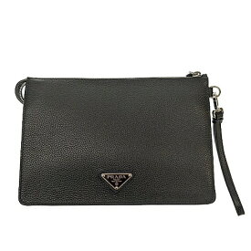 【ポイント5倍】7/20限定！ PRADA　プラダ　セカンドバッグ　2VF006　レザー　ブラック　バッグ　メンズ
