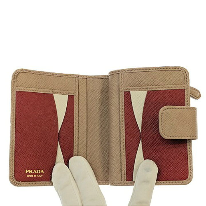 楽天市場】PRADA プラダ 二つ折りウォレット 1ML018 サフィアーノ  