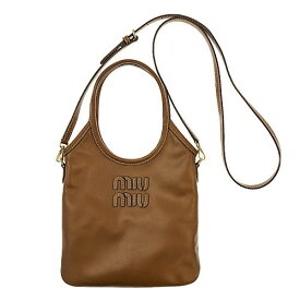 MIUMIU　ミュウミュウ　アイビー レザー ハンドバッグ　5BA281　レザー　ブラウン　バッグ　ハンドバッグ　ショルダーバッグ　2WAY