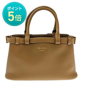 【ポイント5倍】7/20限定！ PRADA プラダ バックル ダブルベルト付 スモール 1BA418 レザー キャメル ブラウン バッグ ハンドバッグ ショルダーバッグ 2WAY