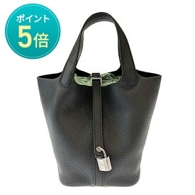 【ポイント5倍】7/20限定！ HERMES エルメス ピコタンロックPM B刻印 2023年製 トリヨン レザー ブラック バッグ ハンドバッグ