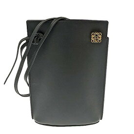 【ポイント5倍】11/10限定！ LOEWE　ロエベ　ダイスポケット レザー ショルダーバッグ　レザー　ブラック　バッグ　ポーチ　アナグラム