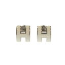 【ポイント5倍】5/20限定！ HERMES　エルメス　ポップH ミニ　ピアス　メタル　ホワイト　シルバー　アクセサリー　ブ…