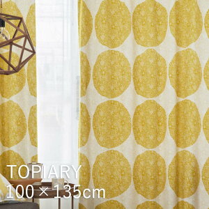 日本製 北欧調 ドレープカーテン 既製サイズ【100×135cm】 1枚入り スミノエ DESIGN LIFE V1367,V1368 TOPIARY トピアリー イエロー グレー 遮光3級 可愛い おしゃれ 洗える ウォッシャブル 形状記憶加工