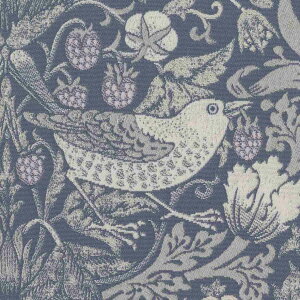 リリカラ オーダーカーテン ドレープ LS-63002 SALA サーラ 2023-2026 MORRIS&Co. ウィリアムモリス Strawberry Thief いちご泥棒 V&A ブルー系 モダン 洗える ウォッシャブル 防炎 オーダーメイド 1cm単位 フ