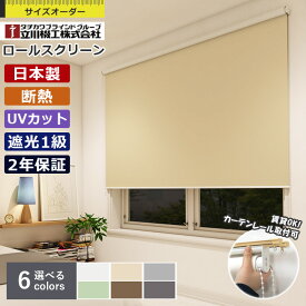 【先着限定！最大2000円クーポン配布中】ロールスクリーン 立川機工 シエロン 遮光1級 1cm単位 サイズオーダー 無地 遮光 ファーステージ カーテンレール取付可能 賃貸OK 感染症対策 間仕切り 目隠し 節電