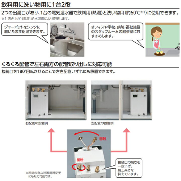 楽天市場】TOTO 小型電気温水器 湯ぽっと 床置設置 先止式 貯湯式 飲料 