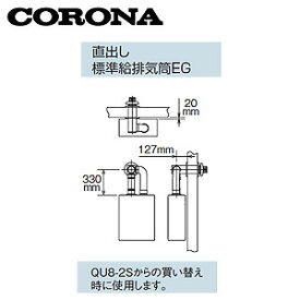 【3年あんしん保証付】CORONA 標準給排気筒セット エコフィール専用 FFP、FFWタイプ専用 直出しタイプ 石油給湯器部材 QU8-EGS