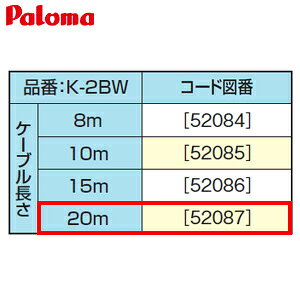 �p���} �����R���P�[�u�� 20m �����핔�� K-2BW-20m