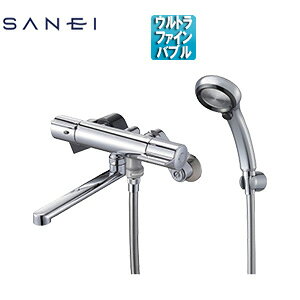 三栄水栓製作所 浴室用蛇口 壁 浴槽・洗い場兼用 サーモスタット付シャワーバス混合水栓 ウルトラファインバブル付 手元スイッチ 一般地 SK18CT6