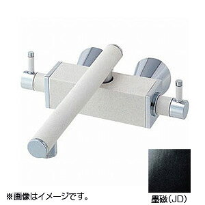 三栄水栓製作所 キッチン用蛇口 TOHシリーズ 壁 ツーバルブ混合水栓 スパウト205mm 墨磁 一般地 K2530-JD-13