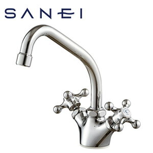 三栄水栓製作所 キッチン用蛇口 台 ツーハンドル混合水栓 スパウト153mm 一般地 K811YV-13