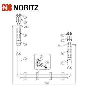 ノーリツ 施工セット DH3-4-CH 標準施工・排気延長施工共通部材 浴室暖房乾燥機部材 DH3-4-CH