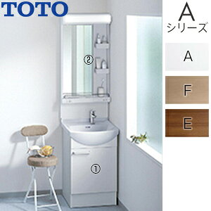 【送料無料】TOTO ●洗面化粧台セット Aシリーズ 間口500mm 高さ1900mm 片開き エコシングル混合水栓 1面鏡 ベーシックLED 一般地寒冷地共用 LDSAS050AAGKG1*+LMAS050A1GEG1G