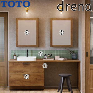 【送料無料】TOTO ●洗面化粧台セット ドレーナ 間口1800mm 高さ1850mm 水栓:GFシリーズ 木枠1面鏡 照明なし LDSZB180AF1D929-set