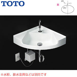 TOTO 洗面器単品 壁掛式 カウンター一体形 コーナー 樹脂製 水栓取付穴径:φ35 中心1ヶ所 ホワイト MLRA50B#NW1