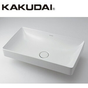 カクダイ 洗面器単品 デュラビット DuraSquare ハーフベッセル式 半埋込 角形 600×345 専用排水上部セット付 #DU-2355600000