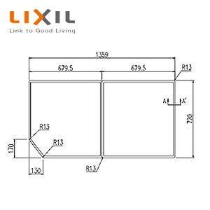 LIXIL �ӂ�ӂ� �g�݂ӂ� 2���g 720mm×680mm �z���C�g �O�����U�V���[�Y�p �������� YFK-1475B(7)