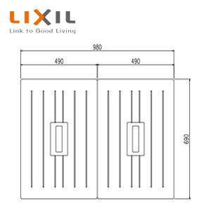 LIXIL ӂӂ g݂ӂ 2g 690mm×490mm AC{[ |GbNBLFi  TWB-100