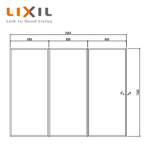 LIXIL �ӂ�ӂ� �g�݂ӂ� 3���g 1565mm×688mm �z���C�g ��^�o�X�p �������� YFK-2116C(3)