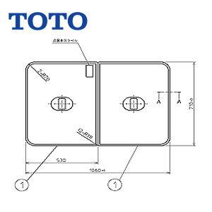 TOTO ӂӂ g݂ӂ 2g 1060mm×710mm zCg |oXp  PCF1140R#NW1