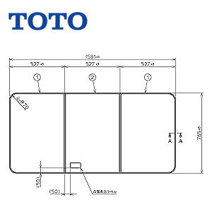 TOTO ӂӂ g݂ӂ 3g 1580mm×765mm zCg n[toX08p  PCD1660N#NW1