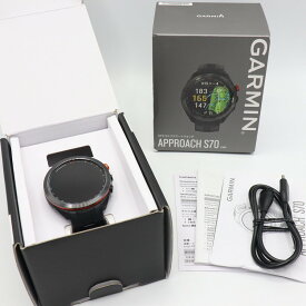 GARMIN Approach S70 47mm Black 010-02746-22 スマートウォッチ アプローチ ゴルフ ガーミン 本体 【中古】