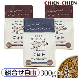 ★LINE登録で300円OFF★【 公式店 国産ナチュラルドッグフード 】「わんこのきちんとごはん」300g×3袋セット 組み合わせ自由【送料無料 ドックフード 国産 ドッグフード シニア 極小粒】