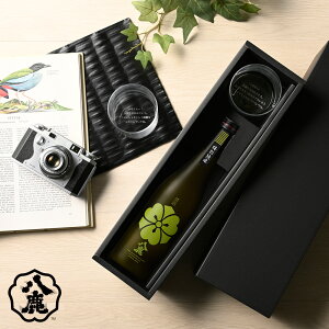 【送料無料】【グラスにメッセージ刻印 & 八鹿酒造 日本酒 緑 セット】清酒 名入れ ギフト 特別純米 プレゼント 誕生日 贈り物 記念日 お祝い インスタ映え おしゃれ