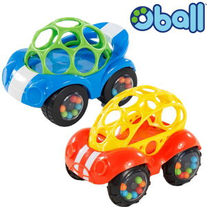 ラトル&ロール オーボール ミニカー おもちゃ 車 赤ちゃん ファーストトイ ビーズ ベビー ガラガラ グーパー ベビーボール 乳児 音 お出かけ 軽い つかみやすい 3ヵ月〜 正規品 Kids2 ブルー