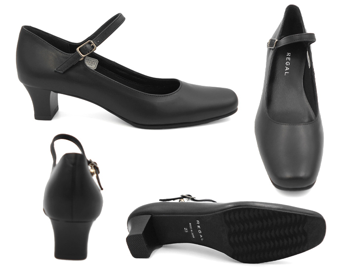 リーガル パンプス ストラップ レディース 靴 REGAL F76L フォーマル 仕事 オフィス ビジネス 本革 ブラック 黒 ローヒール 正規品 |  高級靴有名メーカー店ＲＥＧＡＬＯ