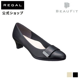 【公式】 BEAUFIT A14YAE ラウンドトゥデザインパンプス ブラック パンプス レディース ビューフィット REGAL CORPORATION リーガル コーポレーション 日本製 | 靴 くつ シューズ ラウンドトゥ 3e 通勤靴 オフィスシューズ 革靴 本革 オフィス 黒 ビジネス 女性