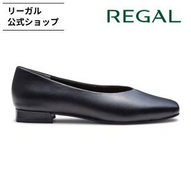 【公式】 REGAL F69Q スクエアカッターシューズ ブラック フラットシューズ レディース リーガル | 革 革靴 シューズ レザー レザーシューズ 本革 フォーマル ブランド リーガルシューズ リーガル靴 レディースシューズ カッターシューズ ローヒール フォーマルシューズ
