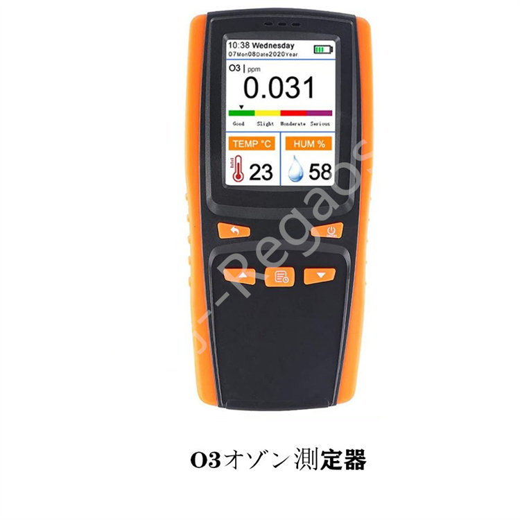 オゾン濃度測定器 デジタル O3オゾン測定器 O3ガス漏れ検知 0-5ppm オゾン 温度 湿度測定 USB充電式 多機能 高精度 オゾン計 ハンディタイプ O3検知器