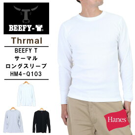 ヘインズ ビーフィー ロンT ヘインズ ビーフィー 長袖 ヘインズ ビーフィー Tシャツ メンズ サーマルクルーネックロングスリーブhanes beefy ロングスリーブ BEEFY Tシャツ 23FW HM4-Q103