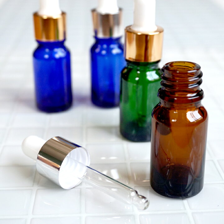耐薬品性・耐アルコール性 ガラス製スポイト付き遮光瓶ブルー30ml 