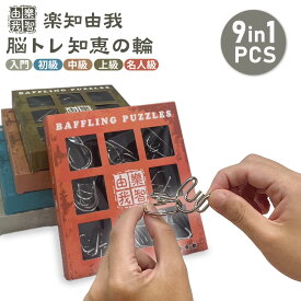 楽智由我 知恵の輪 / 9個 セット ゲーム パズル 脳トレ 手遊び おもちゃ 謎解き リング 玩具 知育 集中力 おうち時間 ギフト 贈り物 子供 大人 女の子 男の子 暇つぶし トレーニング 在宅 空き時間 プレゼントに お子様 脳トレーニング デジタルデトックス