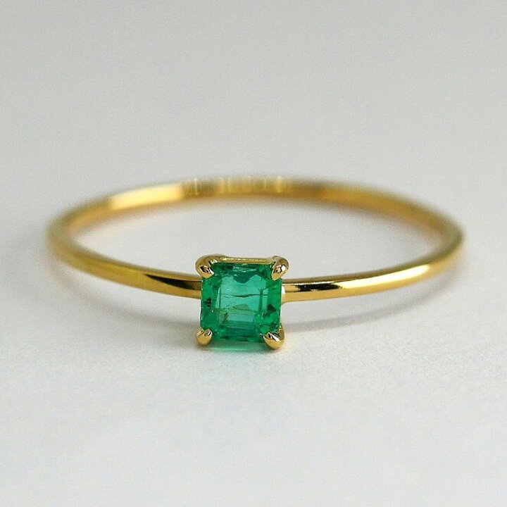 楽天市場】エメラルド0.278ct K18 エメラルドゴールドリング 透明感 