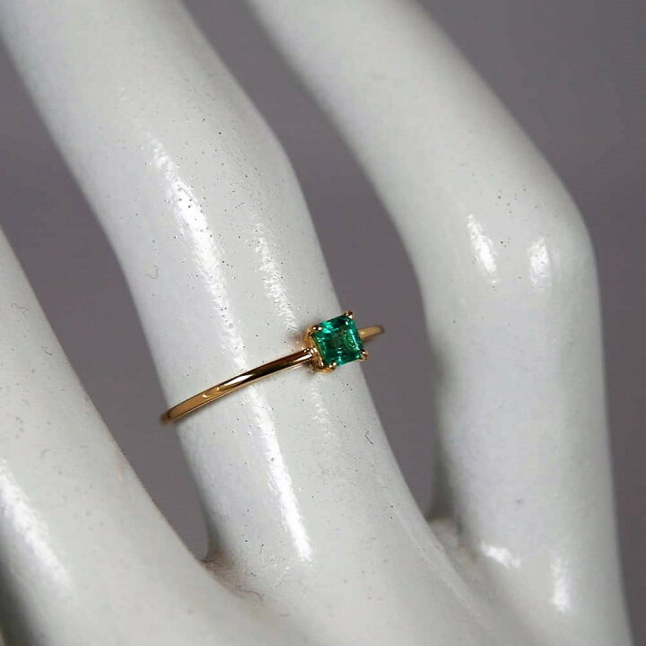 楽天市場】エメラルド0.278ct K18 エメラルドゴールドリング 透明感 